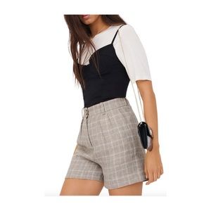 Maje Itrus Plaid High Waisted Shorts Size 40